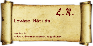 Lovász Mátyás névjegykártya