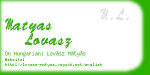 matyas lovasz business card